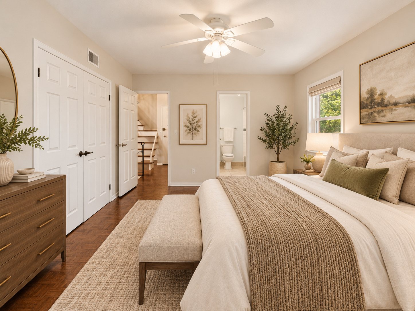 First-floor second bedroom at 361 Claremont Avenue, Unit 3 (virtually staged)
